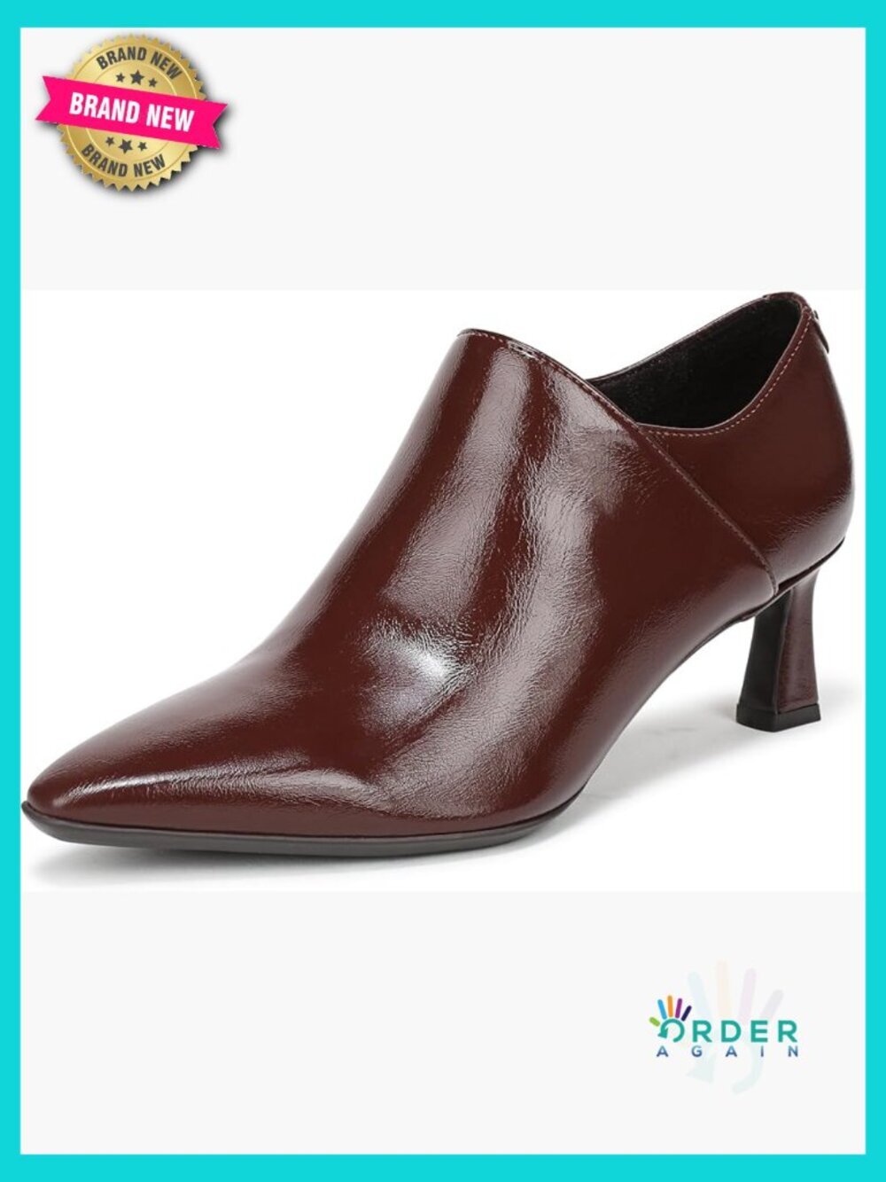 Dress Shootie with Flared Heel and Micro Snip Toe Faux Leather Ankle Booties